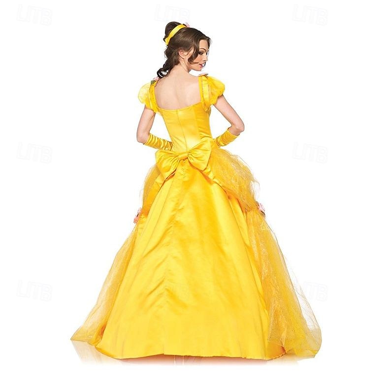 Sleeping Beauty Beauty and the Beast Princess Belle Flower Girl Dress Tulle Dresses Women's Movie Cosplay Cosplay Costume Party Yellow Dress Petticoat Halloween Carnival Polyester With Costume Wigs 2025 - $73.99 –P4