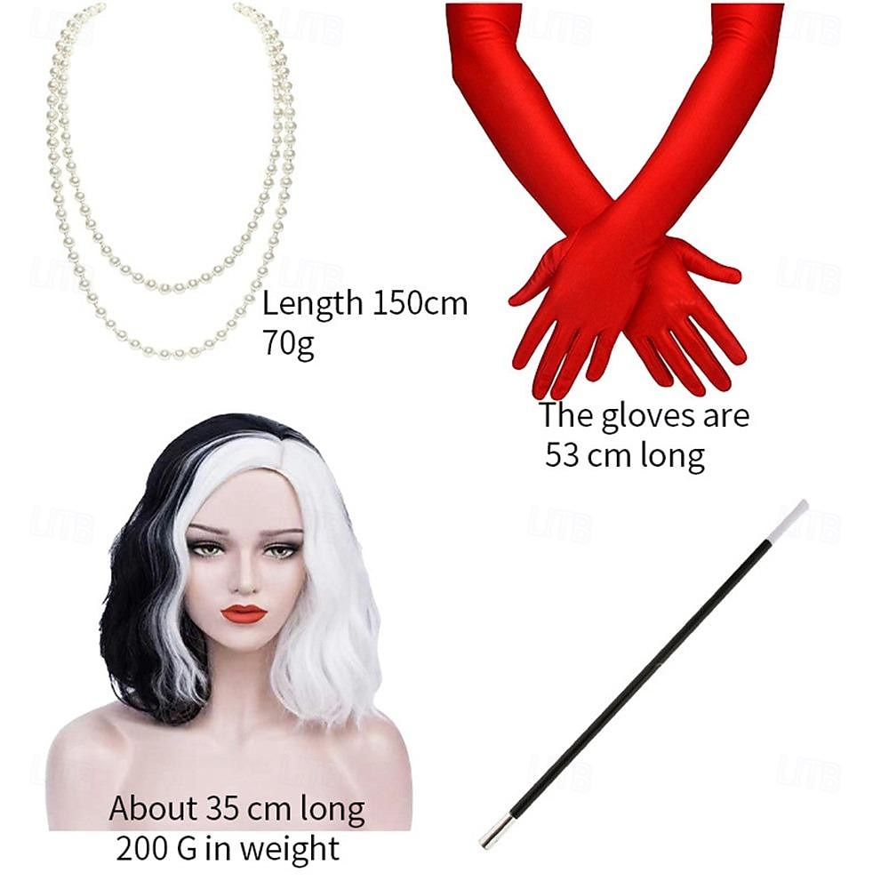 Sto a jeden dalmatin Cruella de Vil Cosplay kostým Náhrdelník Úbory Vánoce Vinobraní Módní Filmové kostýmy for Dámské Dospívající Dospělé Karneval Plesová maškaráda 2025 - $88.99 –P15