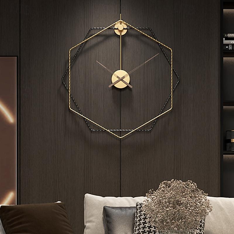 geometria grande orologio da parete decorativo in metallo silenzioso senza ticchettio grandi orologi decorazioni moderne per la casa per soggiorno camera da letto sala da pranzo ufficio 50 60 80 cm del 2025 a $100.99 –P8