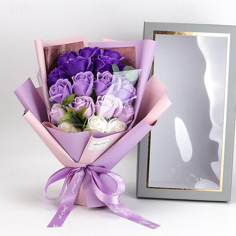 Prezenty na Dzień Kobiet - bukiet mydlanych róż w pudełku - prezent na Walentynki Dzień Matki dla dziewczyn prezent na Boże Narodzenie dla mamy 2025 - $24.99 –P5