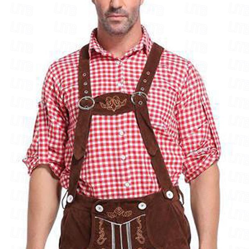 Herren Hemd Freizeithemd Knopfhemd Karierte Hemden Schwarz Rot Grün Langarm Karomuster Revers Karneval Urlaub Tasche Bekleidung Baumwolle Baumwollmischung Mode Lässig Bequem 2025 - AU $38.59 –P10