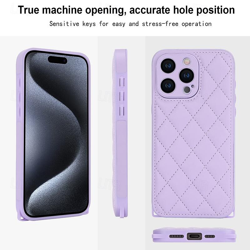 телефон Кейс для Назначение iPhone 15 Pro Max iPhone 14 13 12 11 Pro Max X XR XS 8 7 Plus Кейс на заднюю панель с ремешком с ремешком на запястье Защита от удара Геометрический рисунок ТПУ Кожа PU 2025 - $18.99 –P5