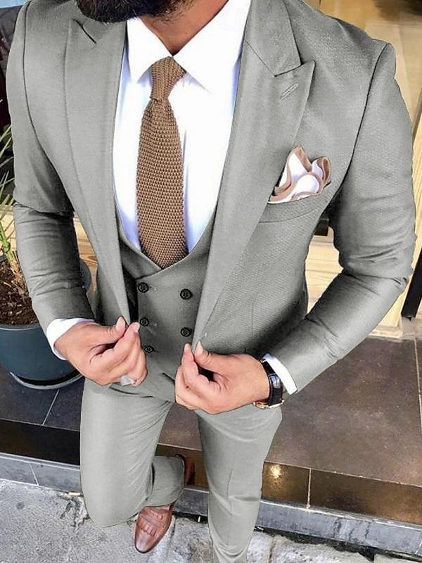 Uomo Matrimonio Completi A lancia Avorio Borgogna Tinta unita Vestibilità su misura 3 pezzi Monopetto a un bottone del 2025 a $138.99 –P11