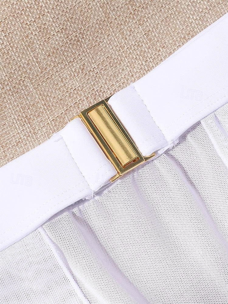 2026年 女性用カバーアップ水着 スカート付きストレッチボクサーショーツスカートハイウエストバケーションビーチウェアソリッドカラーノースリーブ水着  コレクション – $6.99 –P10