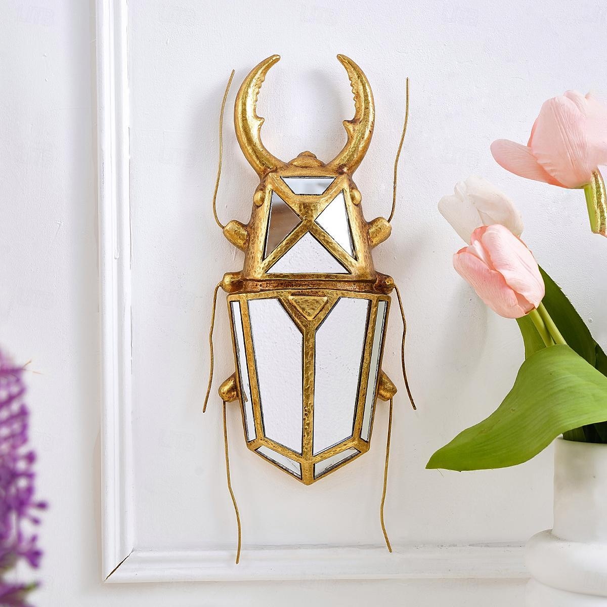 1PC Ccreative Rresin Mmaterial Gold Asilver Uunicorn Beetle Home Decoration Hhandicraft Wall Hanging with a Special Design Of Mmirror Inlaid Surface is a Good Collectible For Iinsect Eenthusiasts 2025 - $54.99 –P2