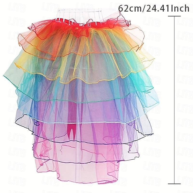 Rainbow Tutu Skirt for Women 8 Layers of Organza Fabric for Pride Clubwear Recitals Stage Performances Birthdays Theme Parties Carnivals Makeup Dance Parties Pride Parade Pride Month 2026 - $17.49 –P2