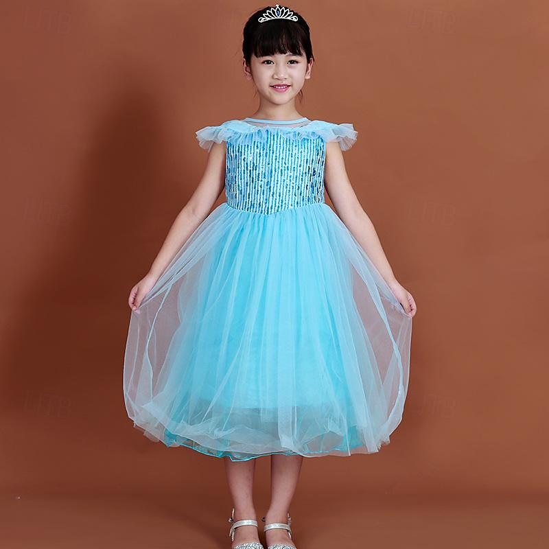 Frozen Princess Fairytale Elsa Dress Outfits Flower Girl Dress Cute Movie Cosplay for Girls' Kid's Wedding Wedding Guest 2025 - $55.99 –P5