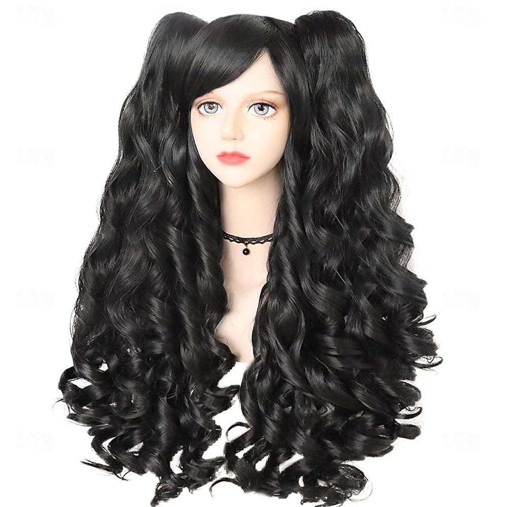 Peruca Longa Cacheada Azul com Rabo de Cavalo Peruca Azul Claro com 2 Rabos de Cavalo Peruca Lolita Azul com Franja para Mulheres Peruca Anime Peluca Azul para Fantasia Carnaval Halloween de 2025 por $35.99 –P11