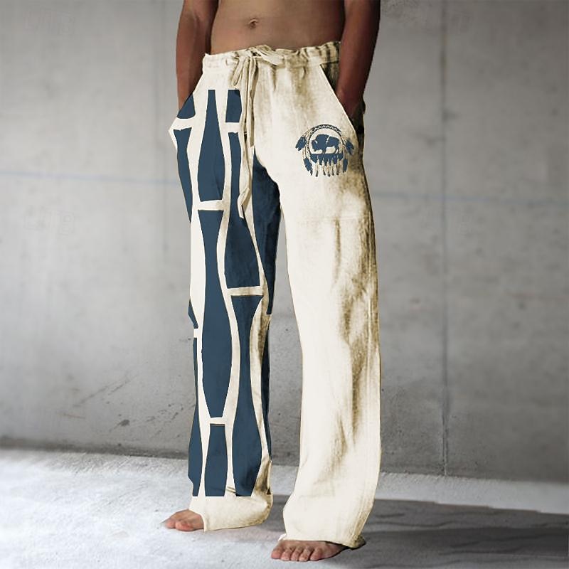 Per uomo Grafico Blocco di colori Cowboy Pantaloni casual Pantaloni Pantaloni Larghi Misura del girovita medio Vintage Casual Vacanza Abbigliamento quotidiano Uscire Primavera Autunno Bianco Verde del 2026 a $31.99 –P9