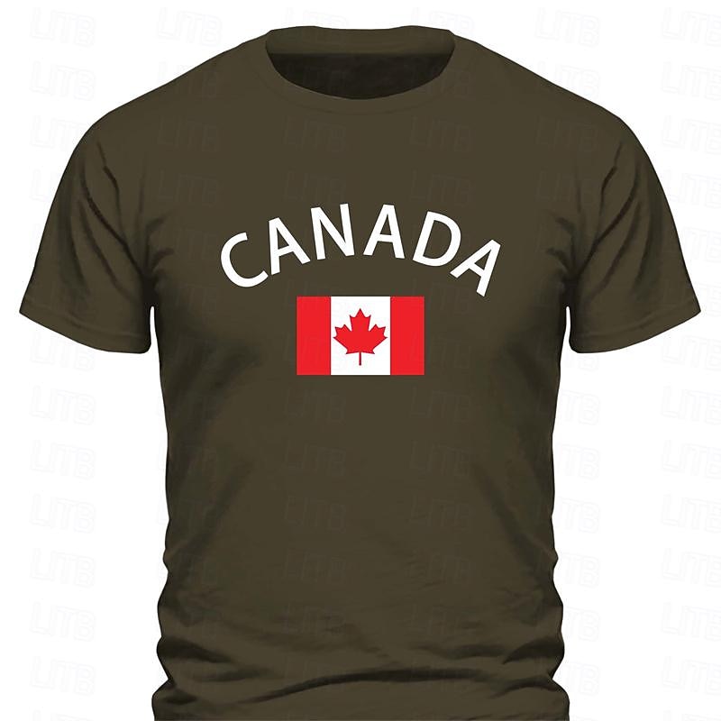 Herre Canada Flagg Korte Ermer Grafisk T-skjorte 2026 - $17.49 –P4
