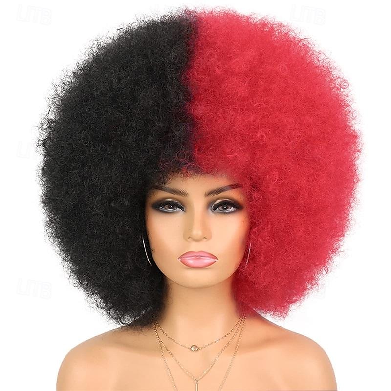 paruka afro kudrnaté paruky 70. let pro černé ženy nošení bez lepku a měkké černé afro paruky velké skákací a měkké přirozeně vypadající plné paruky pro denní party cosplay kostým halloweeen 2025 - $18.99 –P11