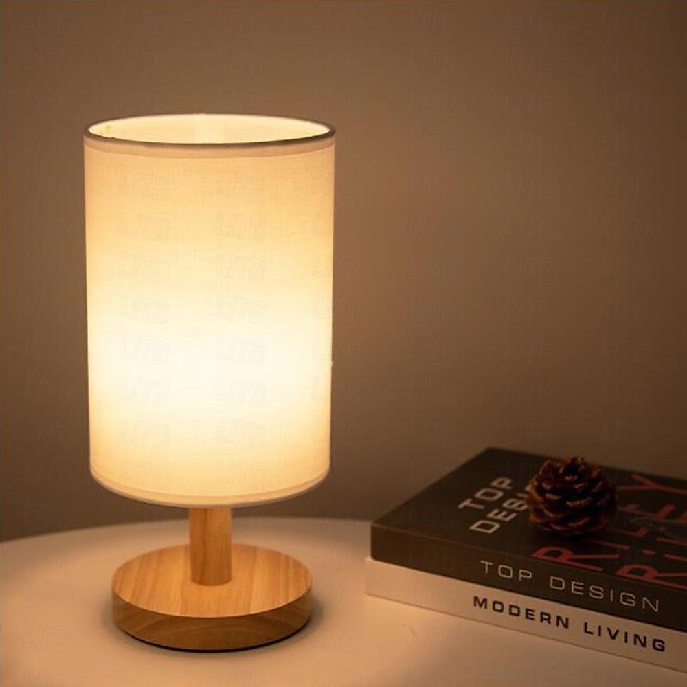 stolní lampa noční noční stolek lampa jednoduchá stolní lampa látková dřevěná stolní lampa do ložnice obývací pokoj pracovna 2025 - $19.99 –P5