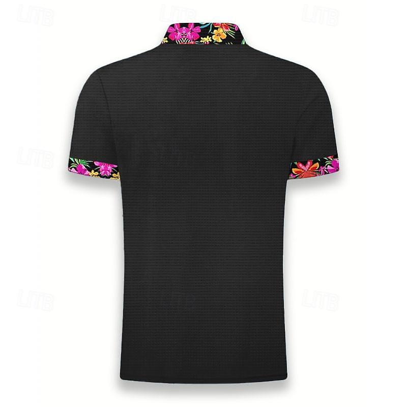 Herren Waffel-Poloshirts Poloshirts Kurzarm Polo-Shirts Umlegekragen Business-Casual Alltagskleidung 3D Druck Sommer Schwarz Weiß Gelb 2026 - $23.99 –P2