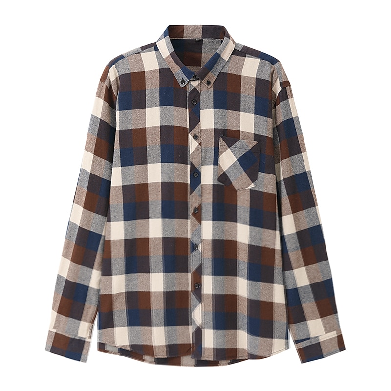 Herren Oberhemd Kariertes Hemd trachtenhemd Kragenhemd Knopfhemd Schottenstoff Hochzeit Arbeitskleidung A B C E Langarm Kragen Frühling Winter Bekleidung Button-Down 2025 - $30.99 –P1