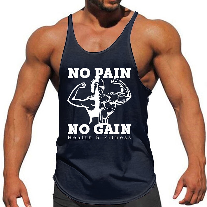 Voor heren Spier Grafisch Wie mooi wil zijn moet pijn lijden Singlet Vest Top Mouwloos T-shirt voor heren Mouwloos T-shirt 3d printen Strakke ronde hals Overhemd Sport Dagelijks Ontwerper 2025 - $14.99 –P7