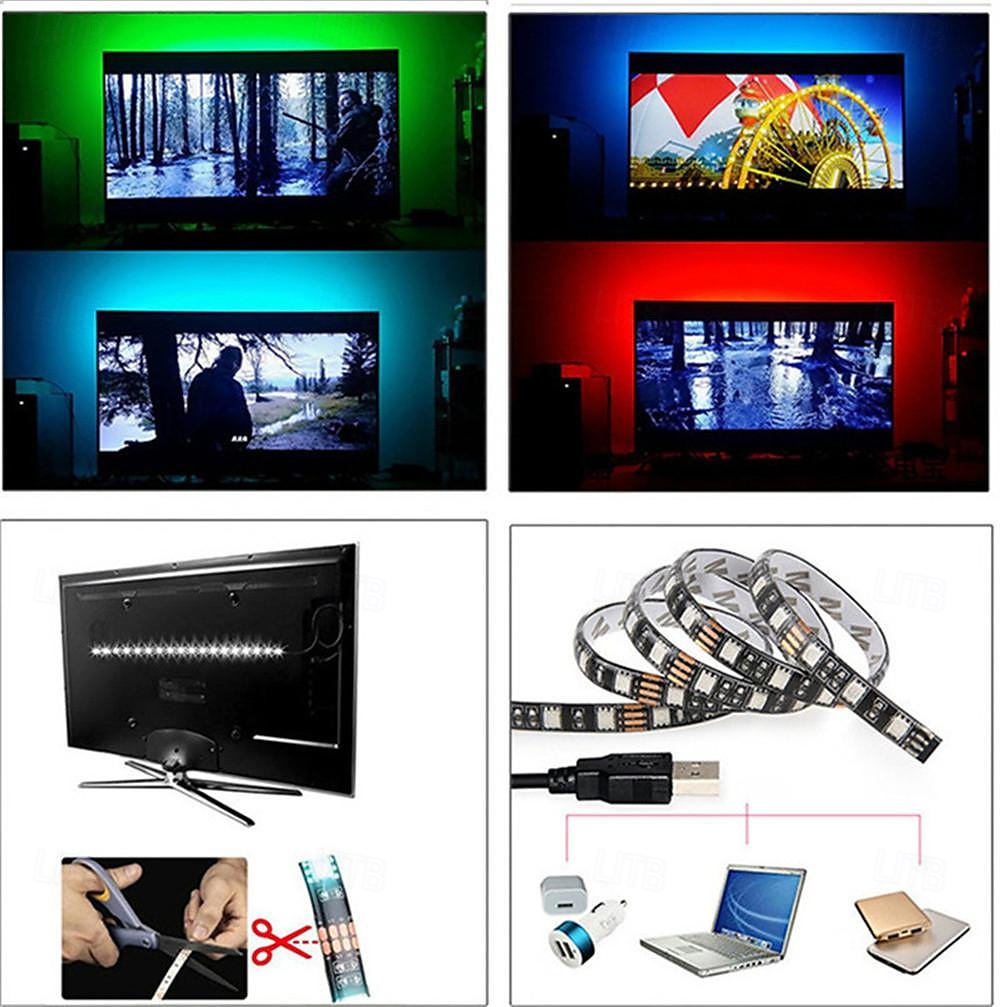 led-nauhavalot rgb-sovellus ohjaa värinvaihtovaloja 24 näppäimen kaukosäätimellä huoneen sisustamiseen bluetooth tv smd5050 rgb 2025 - $7.49 -P3
