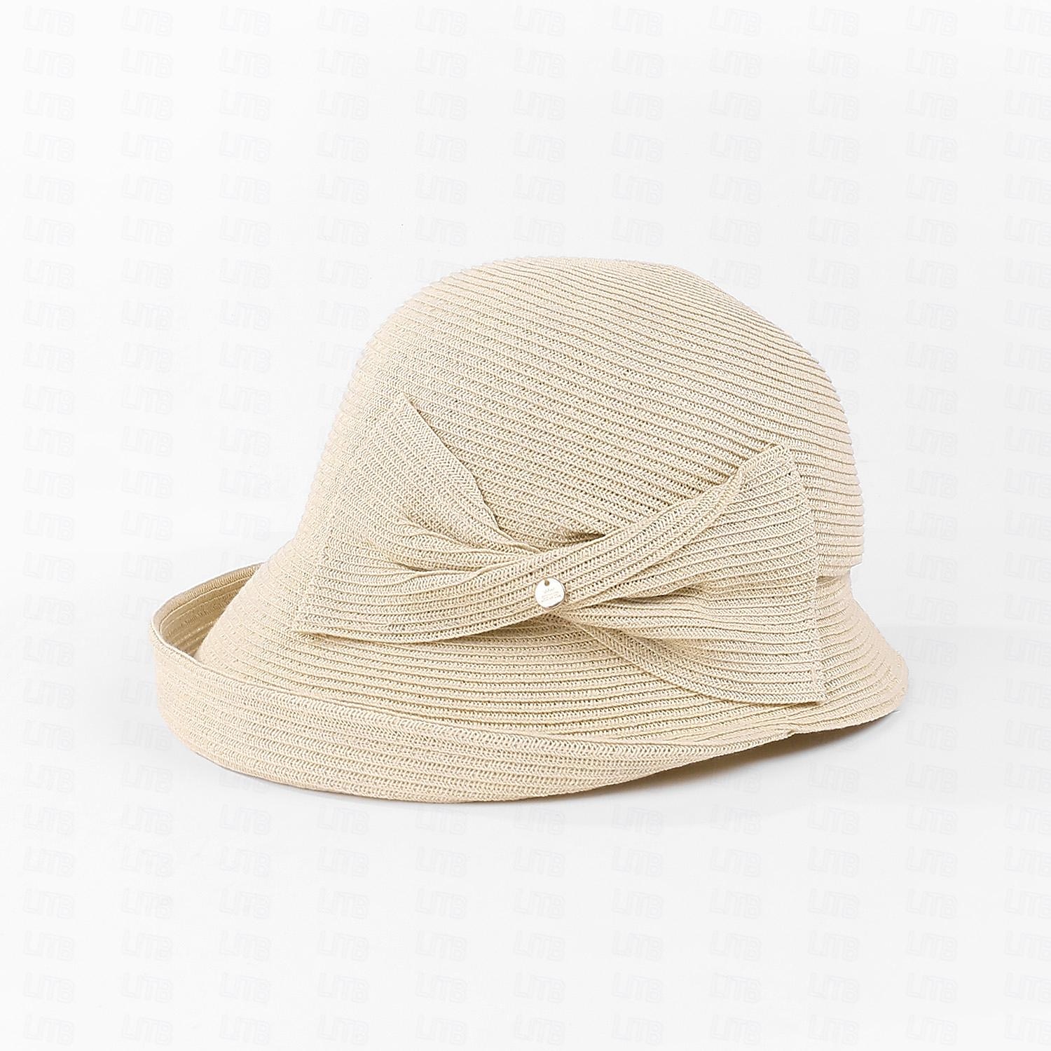 Hüte Stroh Synthetische faser Fischerhut Schlapphut Strohhut Hochzeit Tee-Party Elegant Hochzeit Mit Schleife Pure Farbe Kopfschmuck Kopfbedeckung 2025 - $32.99 –P19