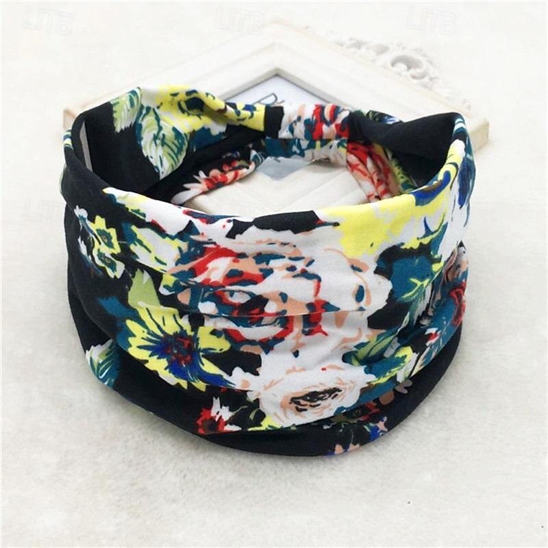 fascia boho fascia per capelli larga da donna boho elastico sportivo copricapo yoga fascia per capelli allenamento fascia per capelli del 2025 a $6.99 –P35