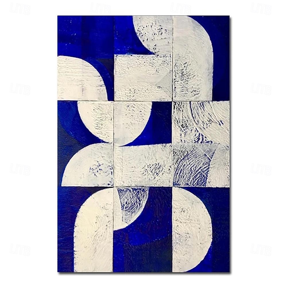 pintura al óleo azul pintada a mano lienzo puro pintado a mano colores baratos pintura arte de la pared pinturas al óleo abstractas imágenes de decoración de pared de hotel moderno pinturas de arte 2025 - $94.99 –P5