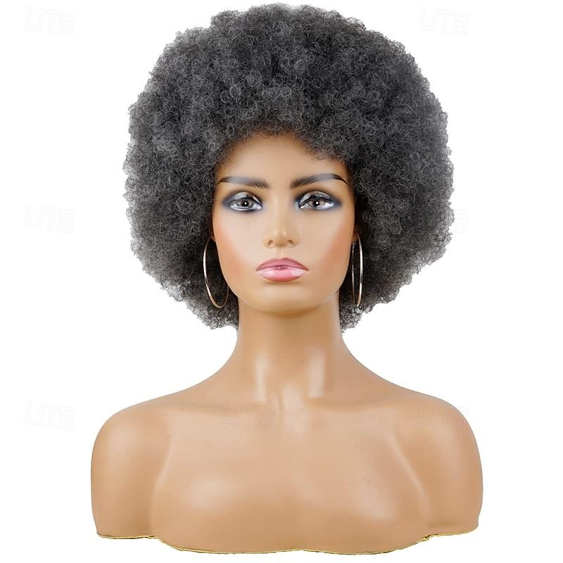 פאות אפרו לנשים שחורות פאת אפרו קצרה בשנות ה-70 פאת אפרו דיסקו נפוחה לנשים פאת מסולסלת באורך 10 אינצ' מראה טבעי פאה סינתטית יומית פאות ליל כל הקדושים 2025 - $19.49 –P8