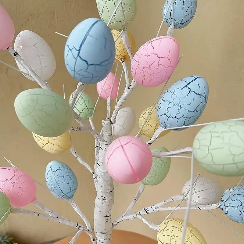 Easter Decorations White Birch Tree with 24 Pcs Easter Egg Ornaments 24 Warm White LED Lights Easter Egg Tree Centerpiece for Table Spring Home Wedding Birthday Indoor 2025 - $30.99 –P8