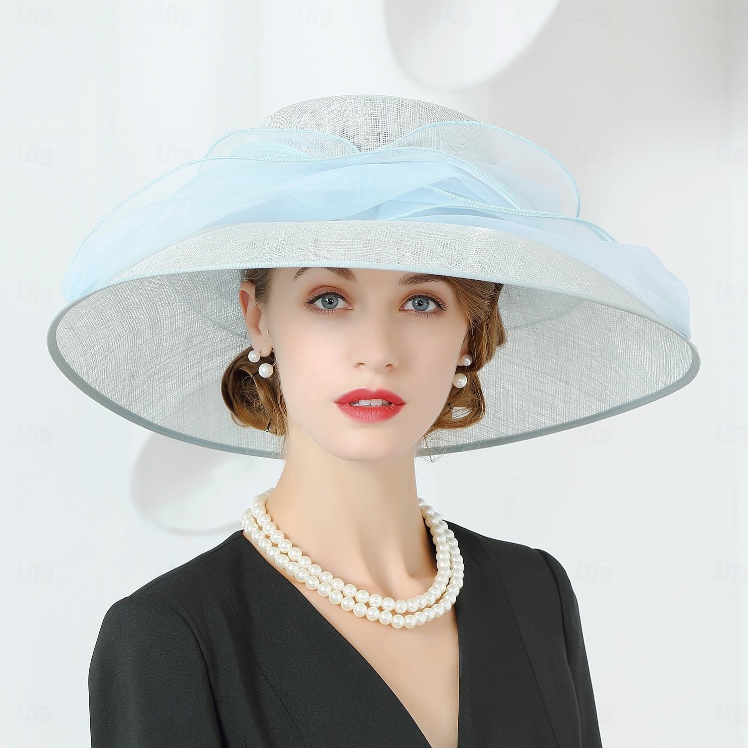 klobouky lněný buřinka / cloche klobouk kbelík klobouk klobouk proti slunci svatební čajový dýchánek elegantní svatba se spojováním pokrývky hlavy 2025 - $99.99 –P12