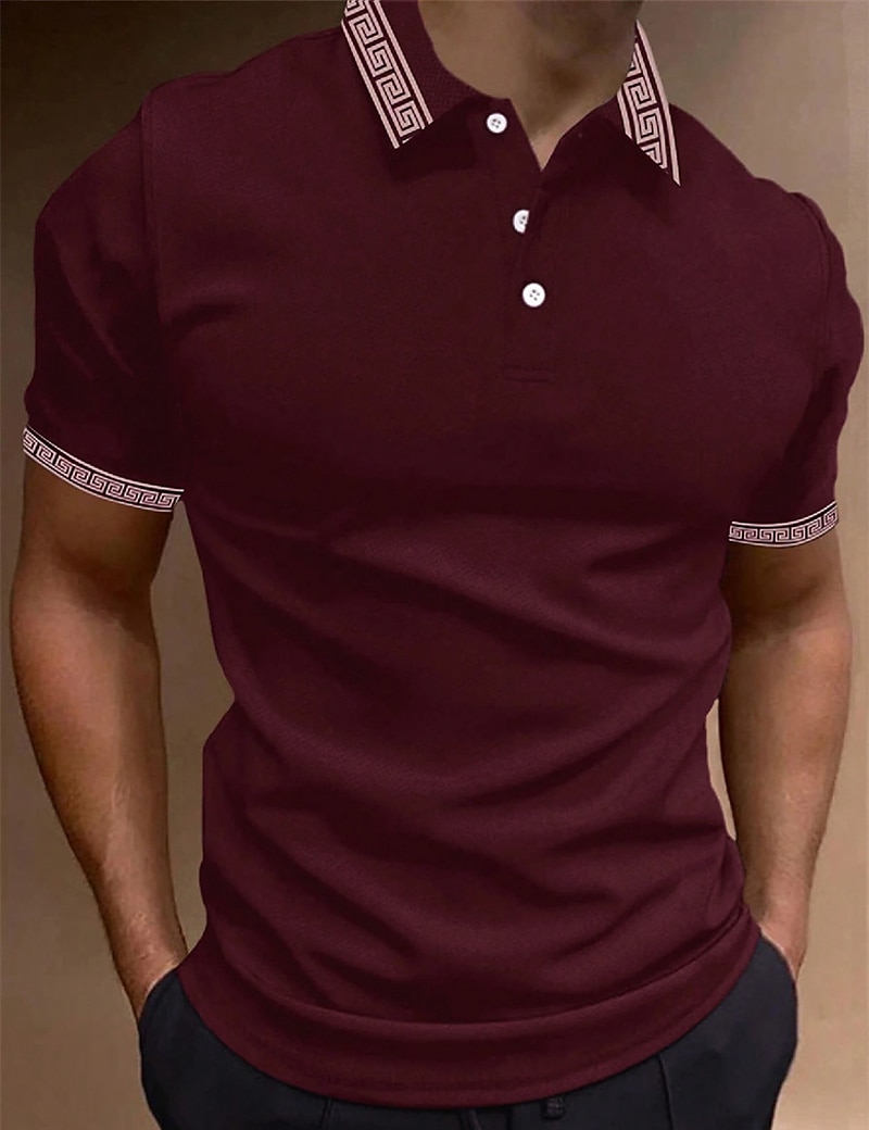 Herren Poloshirt Polos mit Knöpfen Casual Sport Kargen Kurzarm Modisch Basic Farbblock Patchwork Sommer Regular Fit Schwarz Armeegrün Burgunderrot Marinenblau Beige Poloshirt 2025 - $17.99 –P12