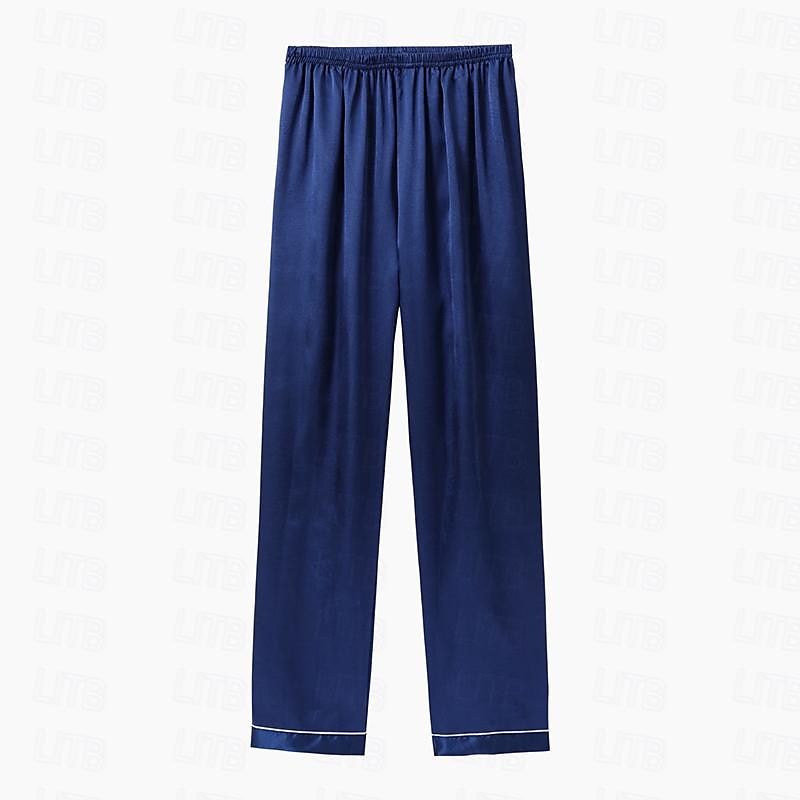 Women's Gift Pajamas Sets Home Party Daily Basic Pure Color Satin Simple Casual Soft Shirt Pant Fall Spring Summer Shirt Collar Long Sleeve Long Pant Buckle Pocket Home Outfits 2025 - $5.99 –P5