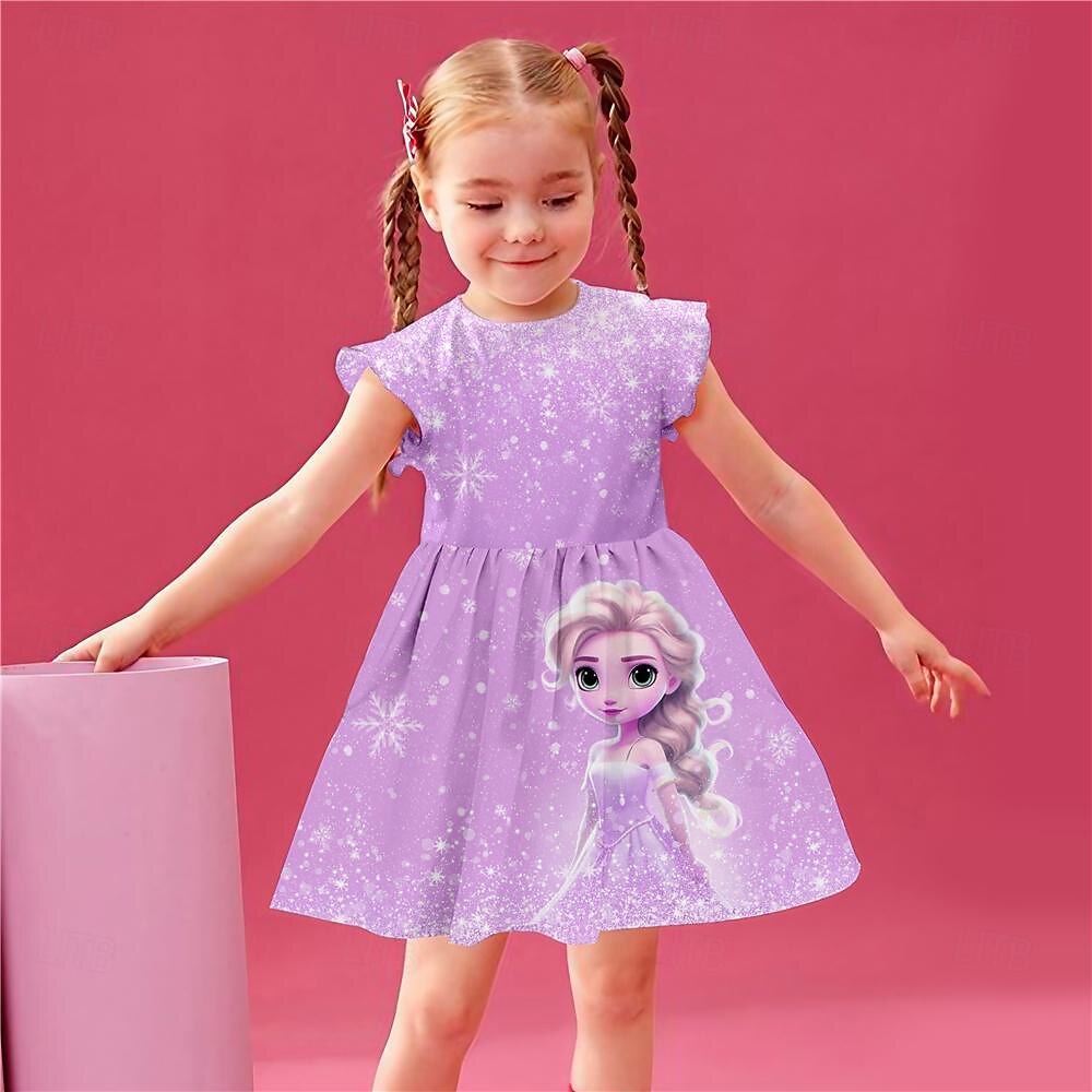 FILLE 3D Motif de flocon de neige Princesse Robe à Volants Rose Sans Manches 3D effet Eté du quotidien Vacances Décontractées Magnifique Enfants 3-12 ans Robe casual Robe Débardeur Au dessus du genou de 2025 ? $14.99 –P6