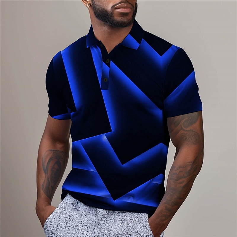 Homme Géométrique Chemise de golf Manche Courte Polos Chemises à Col Occasionnel Vêtements de vacances Tenue formelle Vêtements de festival Impression 3D Boutons Été Jaune de 2026 ? $23.99 –P15