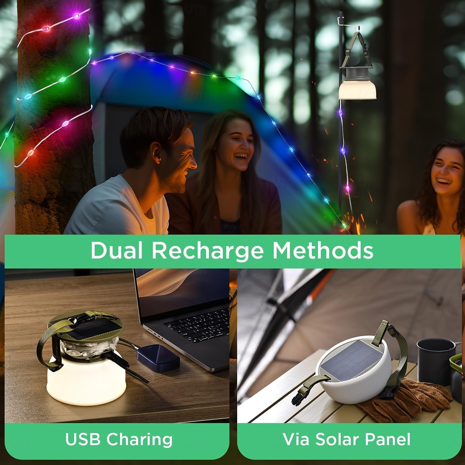 Camping Lantern Solar String Lights Multifunctional Rechargeable Outdoor Tent Camping Light 16.4FT IP65 Waterproof Camping Gear with Rechargeable Emergency for , Home and Party Decorations 2026 - $88.99 –P13