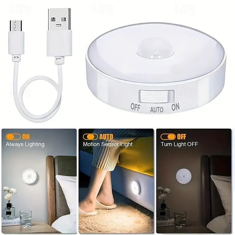buitentrapverlichting bewegingssensor nachtverlichting usb oplaadbaar buitentrapverlichting led-nachtverlichting voor gangen kasten kasten trappen slaapkamers keukens en binnenplaatsen 1/3 stuks 2026 - $10.99 –P3