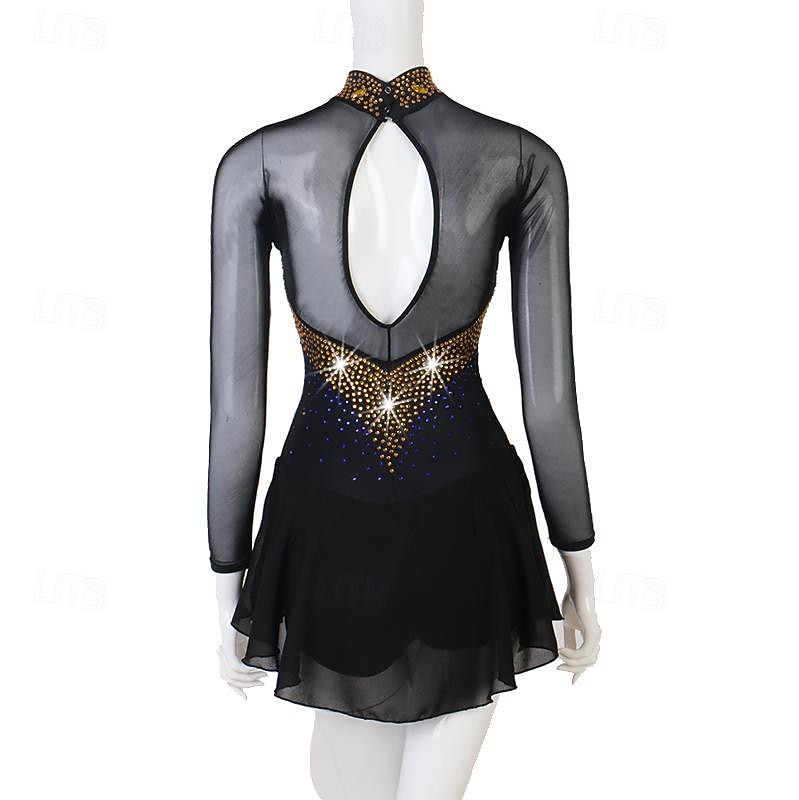 Dance Salsa Latin Dance Dress Rhinestone Women's Performance Training Long Sleeve High Spandex Tulle 2026 - $180.99 –P9
