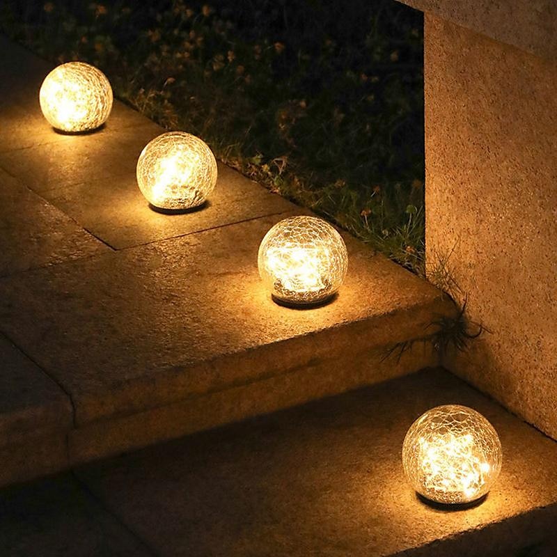 solární lední hokej pohřbená lampa trávník vložená lampa venkovní nádvoří zahrada krok atmosféra dekorace led crack lampa 2025 - $24.99 –P11