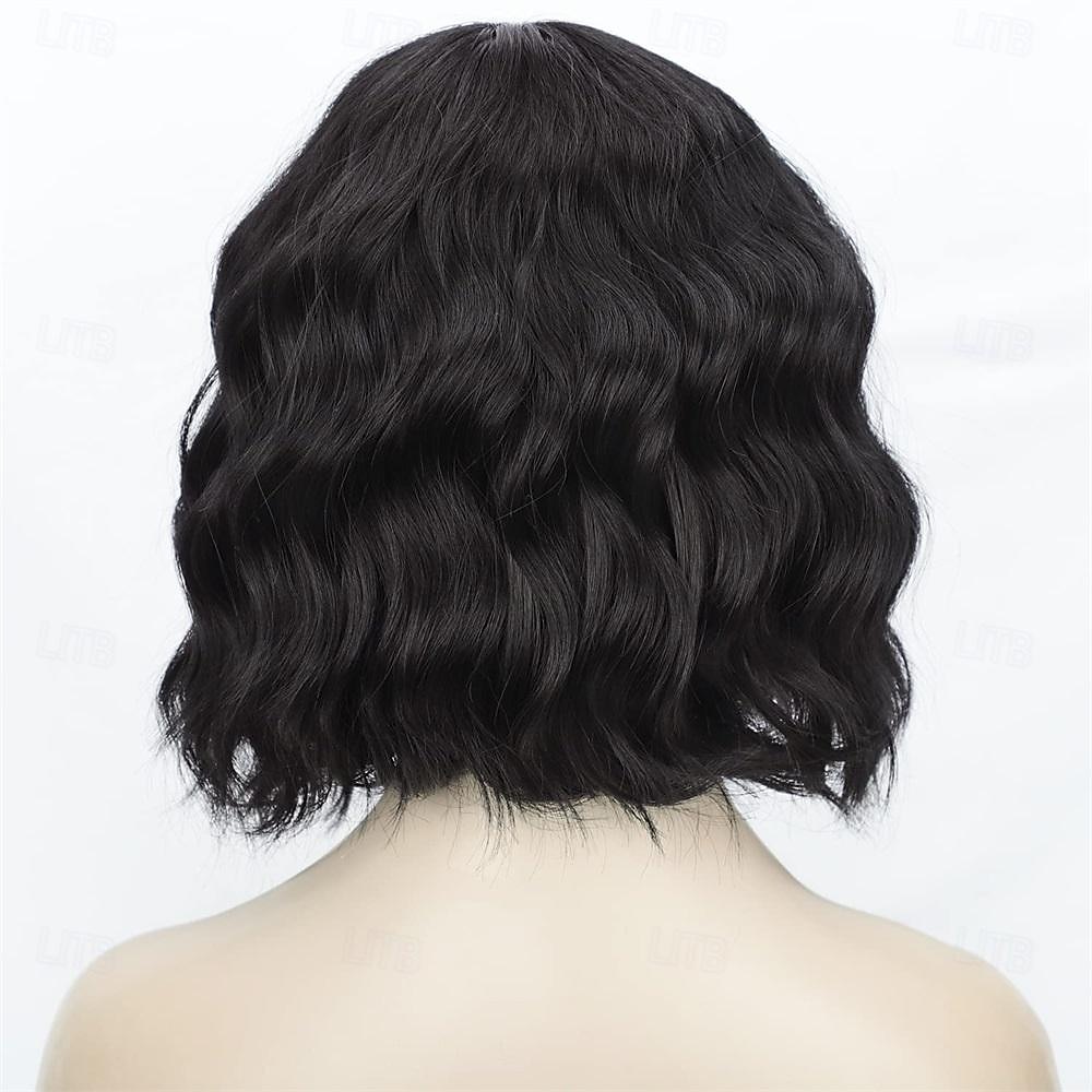 Perucas marrons escuras para mulheres peruca curta ondulada bob com franja para mulheres perucas sintéticas curtas encaracoladas onda perucas de cabelo de fibra resistente ao calor para diariamente de 2025 por $26.99 –P3