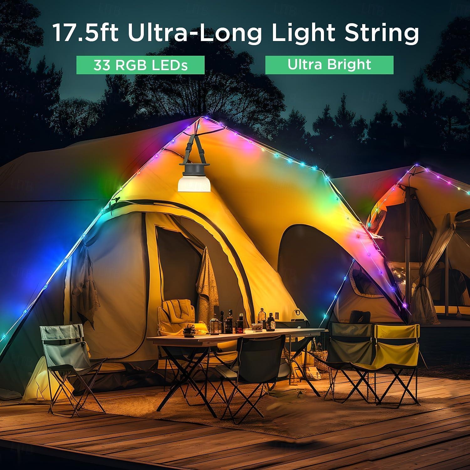 Camping Lantern Solar String Lights Multifunctional Rechargeable Outdoor Tent Camping Light 16.4FT IP65 Waterproof Camping Gear with Rechargeable Emergency for , Home and Party Decorations 2026 - $88.99 –P14
