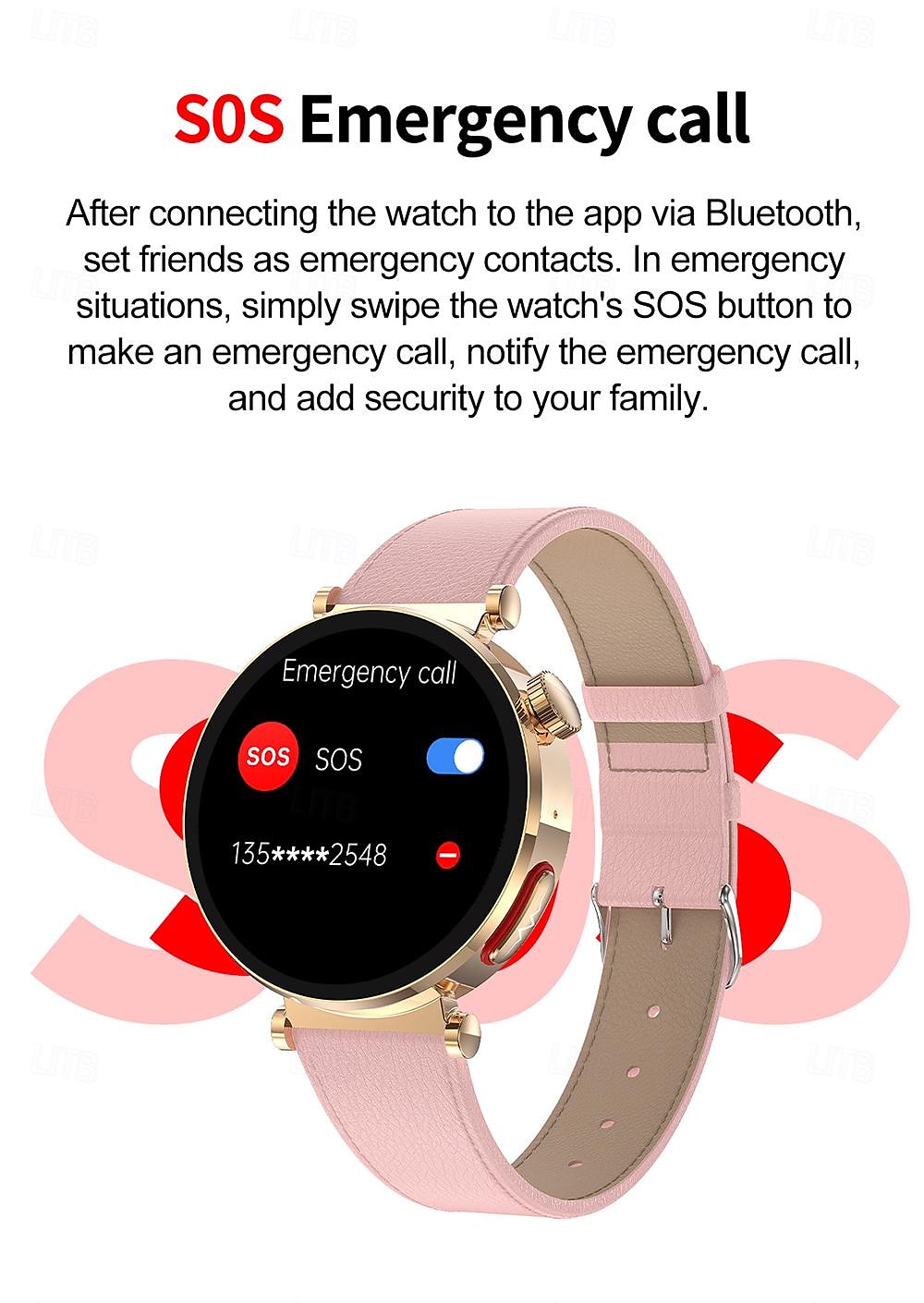 2025年 iMosi ECG PPG女性用スマートウォッチ 1.27インチフルタッチスクリーンBluetooth通話温度モニターペドメーターAndroid iOS対応ハンズフリー通話防水IP68  コレクション – $78.99 –P17