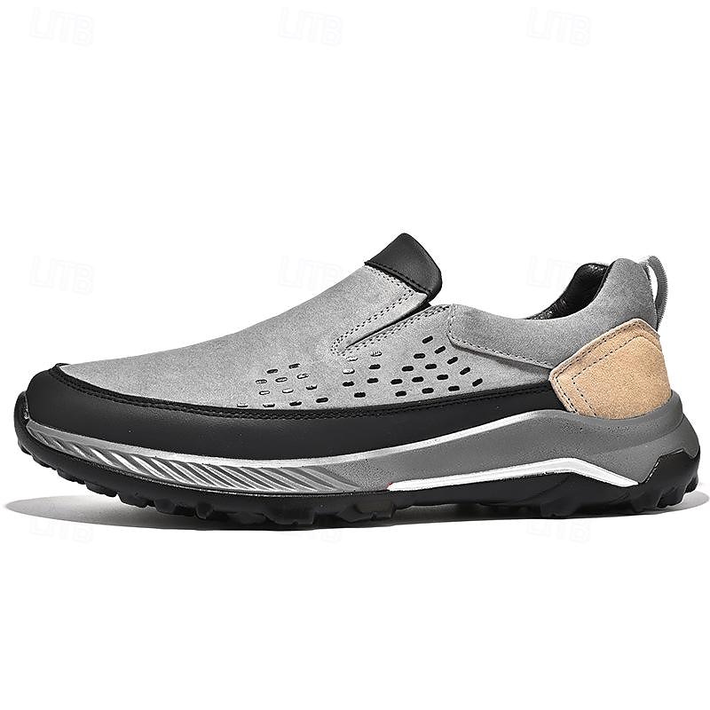 Men's Loafers & Slip-Ons Slip-on Sneakers Running Walking Vintage Classic Casual Outdoor Daily PU Slip-on Black Gray Summer Spring Fall 2024 - HK $394 –P3