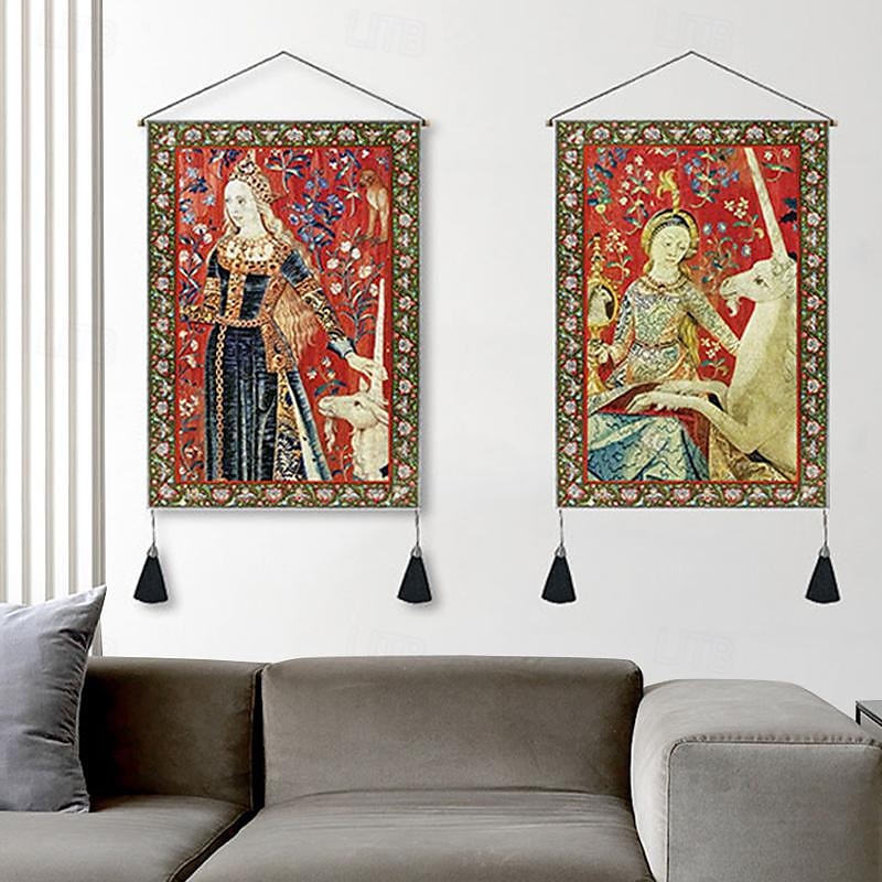 2db-os csomag vintage középkori szőtt faliszőnyeg art dekor takaró függöny otthon hálószoba nappali dekoráció északi pamutvászon bojt 14" x 20" 2025 - $16.99 –P1