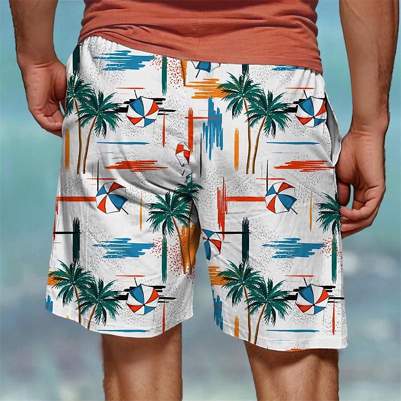 Homens Coqueiro Shorts de Natação Bermuda de Surf Calção de Banho Cintura Média Férias Havaiana Casual Férias Feriado Praia Com Cordão com forro de malha Cintura elástica Designer Roupa de 2025 por $17.99 –P2