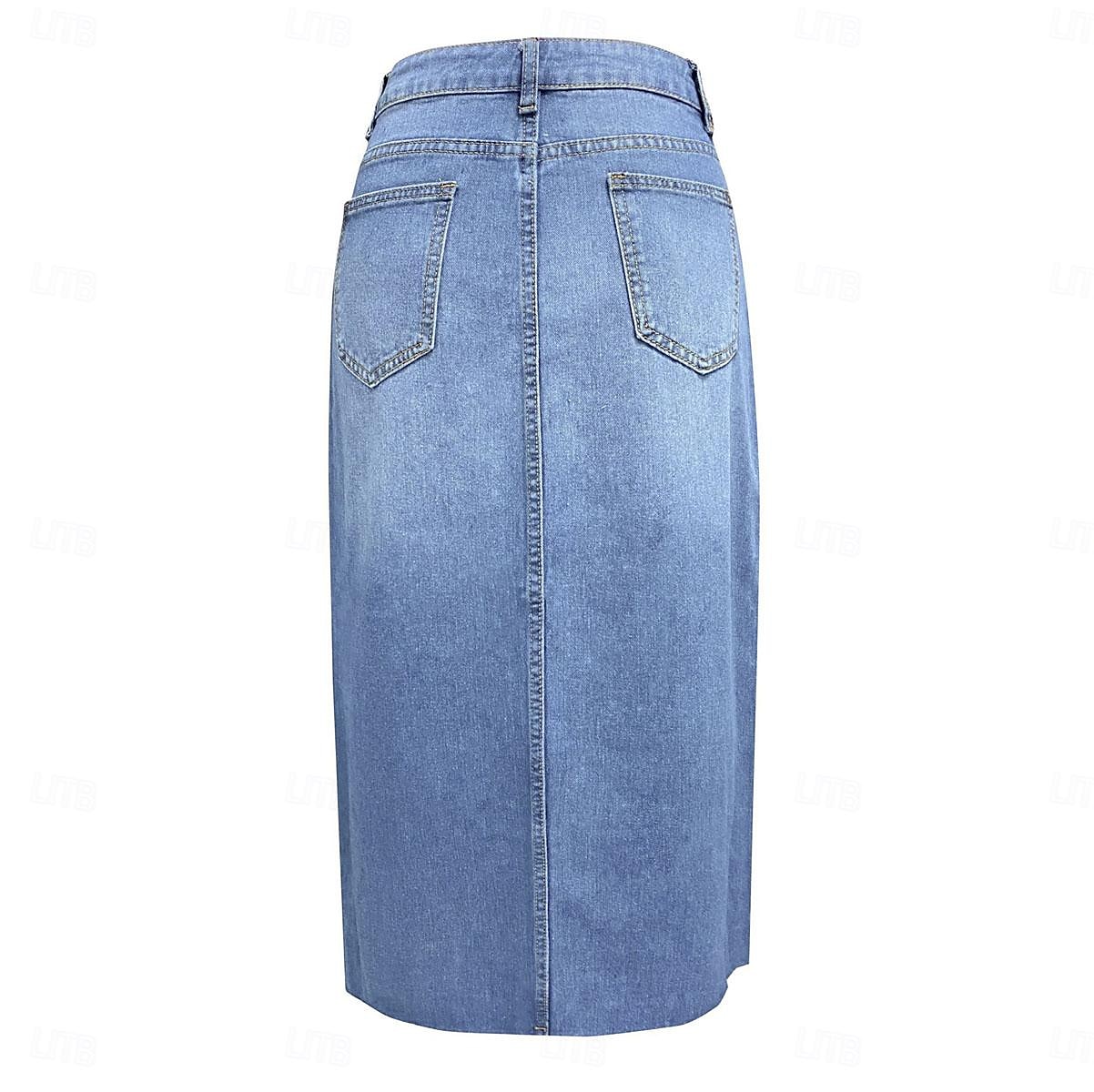 Femme Jupe Trapèze Jupe mi-longue en jean Mode Décontractées Midi Taille haute Jupes Couleur Pleine Poche Pointes fourchues Plein Air du quotidien Bleu Bleu clair Eté Jean de 2025 ? $31.99 –P15