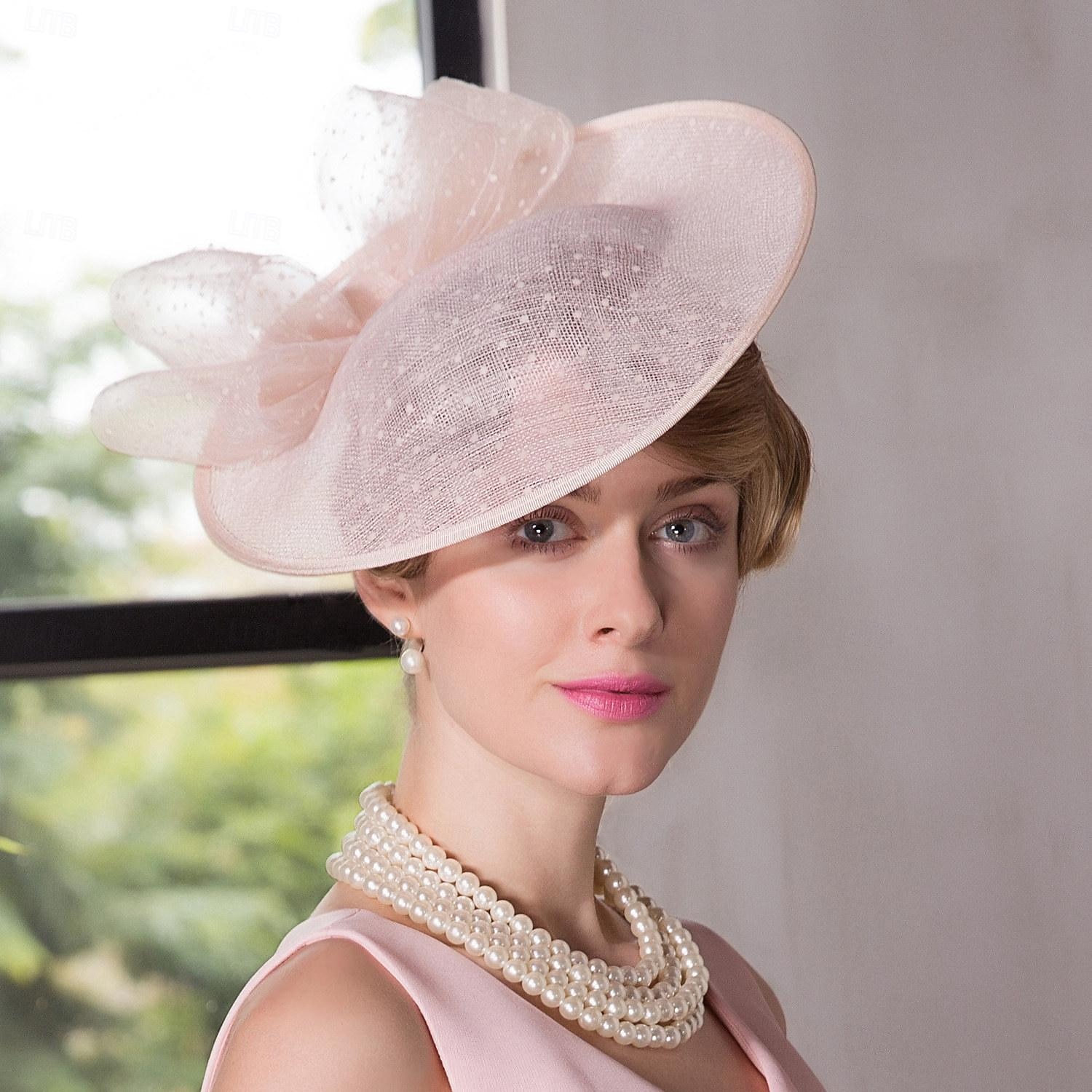 hatter sinamay tallerken lue topp hatt sinamay hatt bryllup teselskap elegant bryllup med bowknot hodeplagg hodeplagg 2026 - $45.99 –P3