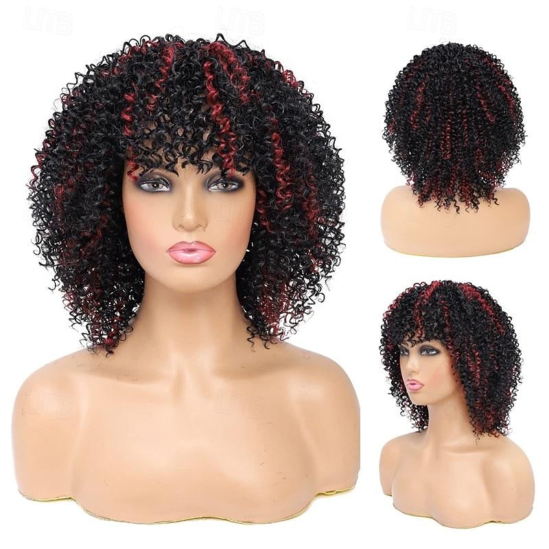 Parrucche Afro Nere Ricce per Donne Nere Parrucche Corte per Donne Nere Parrucche di Capelli Naturali con Frangia Parrucche Ricce Kinky Afro Twist Parrucche di Halloween del 2025 a $19.49 –P10