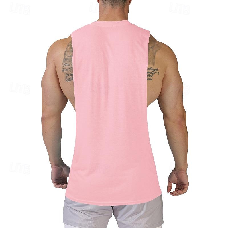 Herren Tank Top Shirt Unterhemden Ärmellos Rundhalsausschnitt Frühling Sommer Glatt Modisch Designer Basic Sexy Urlaub Strasse Ausgehen Hellblau Weiß Rosa Top T-Shirt für Herren 2025 - $10.49 –P2