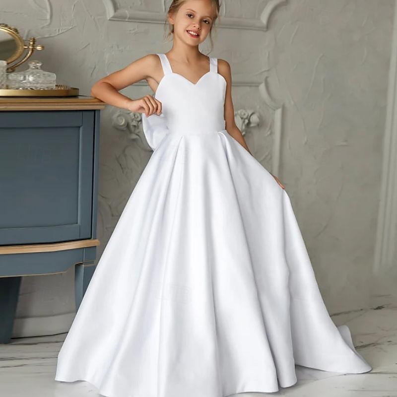 Kids Girls' Flower Girl Dress Party Dress Solid Color Sleeveless Performance Wedding Party Mesh Princess Sweet Mesh Mid-Calf Sheath Dress Tulle Dress Flower Girl's Dress Summer Spring Fall 2-12 Years 2025 - $64.99 –P2