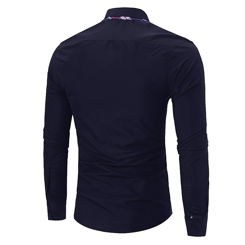 Herren Oberhemd Knopfhemd Schwarz Weiß Wein Langarm Farbblock Umlegekragen Frühling & Herbst Hochzeit Täglich Bekleidung Hemden mit Kragen 2025 - $16.49 –P8