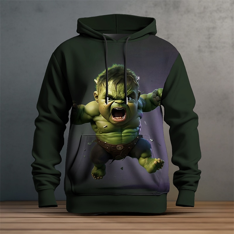 Pánské Grafika Komiks Kapuce Kapucky Mikina Kapuce Dlouhý rukáv Mikina s kapucí Kapuce Módní 3D tisk Outdoorové sporty Dovolená Streetwear Rubínově červená Vodní modrá Tisk Přední kapsa Jaro & podzim 2025 - $31.99 –P6