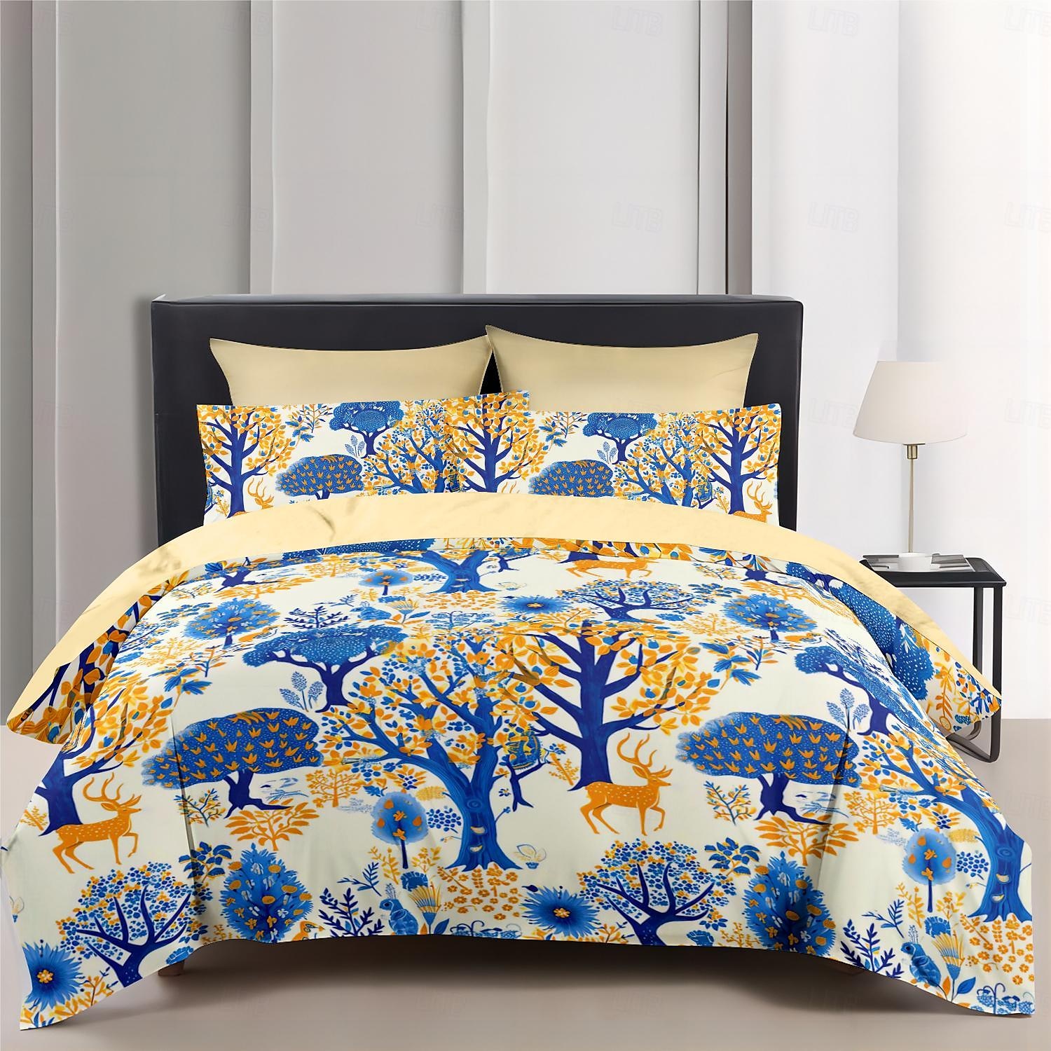 100% Cotton Duvet Cover Set Tree Pattern Set Soft 3-Piece Luxury Bedding Set Home Decor Gift King Queen Duvet Cover 2025 - $37.99 –P8