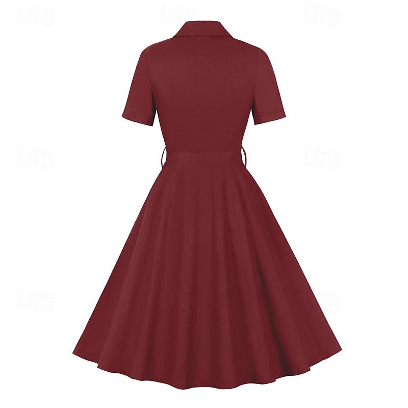 Retro 50. léta Vintage šaty Koktejlky Houpací šaty Flare šaty Maškarní kostým Dámské Plesová maškaráda Večírek loučení se svobodou nevěsty Dospělé Šaty Šaty pro návrat domů 2025 - $34.99 –P11