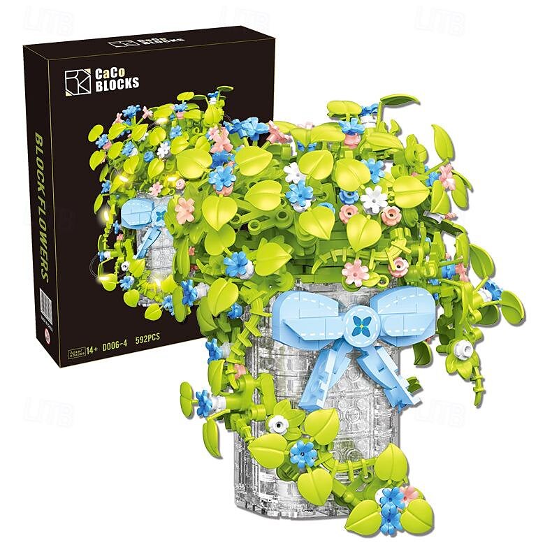 Presentes do dia das mulheres buquê de flores conjunto de construção flores casa bonsai plantas com luz led coleção botânica decoração de parede brinquedo de construção criativa presentes do dia das de 2025 por $52.99 –P5